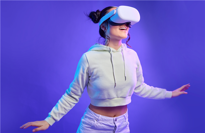 Person wearing a VR headset